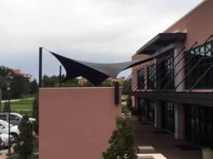 Side View Embassy Suites Shade Sail
